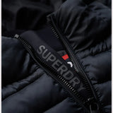 SUPERDRY JACKET - HOODED STORM HYBRID PADDED JACKET / ECLIPSE NAVY