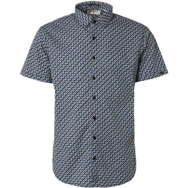 NO EXCESS SHIRT - 20460422 S/S SHIRT ALL OVER PRINTED  /  WASHED BLUE