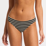 SEAFOLLY BIKINI BOTTOM - MESH EFFECT HIPSTER PANT / BLACK