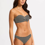 SEAFOLLY BIKINI BOTTOM - MESH EFFECT HIPSTER PANT / BLACK