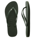HAVAIANAS JANDALS - SLIM SW 11 CRYSTAL  / GREEN OLIVE