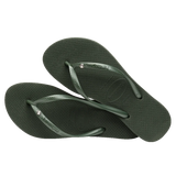HAVAIANAS JANDALS - SLIM SW 11 CRYSTAL  / GREEN OLIVE