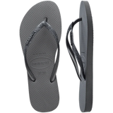 HAVAIANAS JANDALS - SLIM GLITTER / GRAPHITE