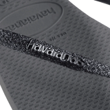 HAVAIANAS JANDALS - SLIM GLITTER / GRAPHITE
