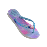 HAVAIANAS - KIDS SLIM GLITTER 2 / WHITE BLUE WATER