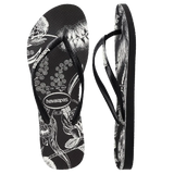 HAVAIANAS JANDALS - SLIM NATIVE BLACK WHITE