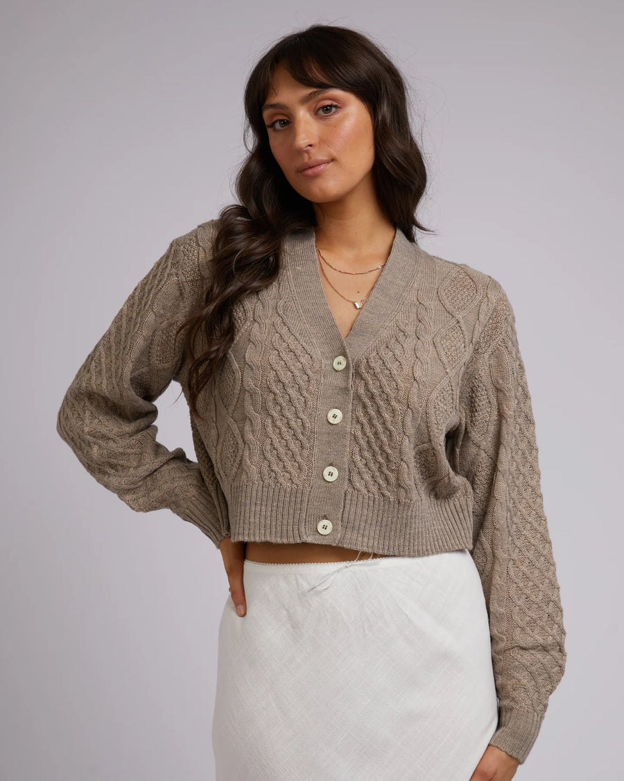 ALL ABOUT EVE CARDIGAN - ZEPHER KNIT CARDI / OATMEAL
