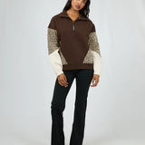 ALL ABOUT EVE 1/4 ZIP  - SAVANNAH / BROWN
