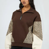 ALL ABOUT EVE 1/4 ZIP  - SAVANNAH / BROWN
