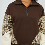 ALL ABOUT EVE 1/4 ZIP  - SAVANNAH / BROWN