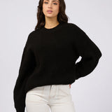 ALL ABOUT EVE TOP - SELENA KNIT TOP / BLACK