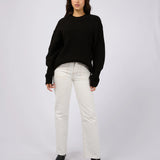 ALL ABOUT EVE TOP - SELENA KNIT TOP / BLACK