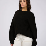 ALL ABOUT EVE TOP - SELENA KNIT TOP / BLACK