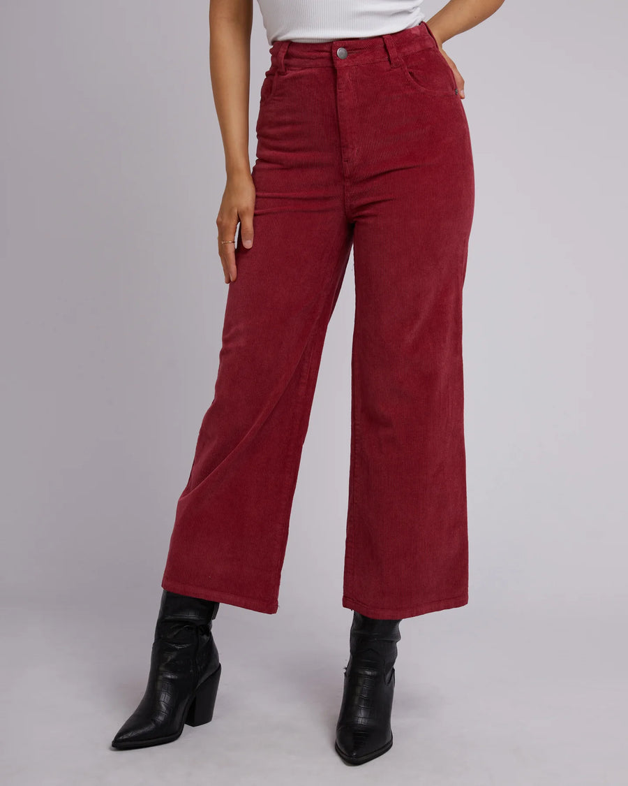ALL ABOUT EVE PANTS - CAMILLA CORD PANTS / PORT