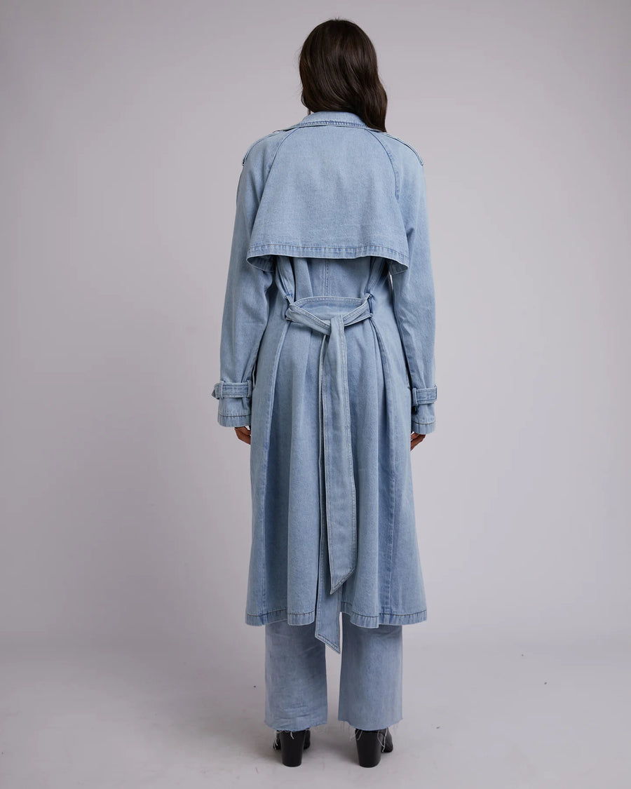 ALL ABOUT EVE JACKET - RIO TRENCH COAT / LIGHT BLUE