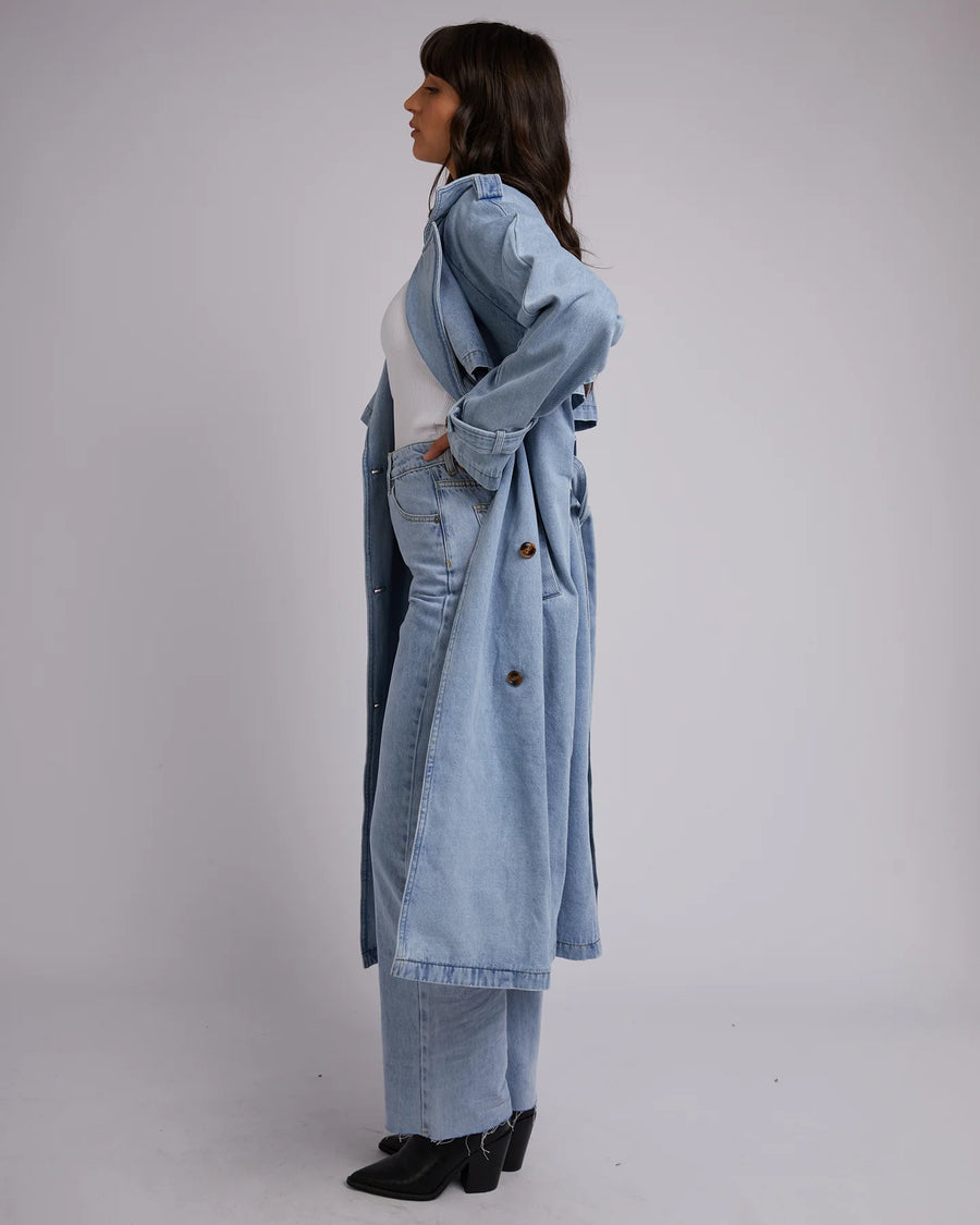 ALL ABOUT EVE JACKET - RIO TRENCH COAT / LIGHT BLUE