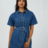 ALL ABOUT EVE DENIM DRESS - SUNNY DENIM DRESS / HERITAGE BLUE