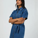 ALL ABOUT EVE DENIM DRESS - SUNNY DENIM DRESS / HERITAGE BLUE