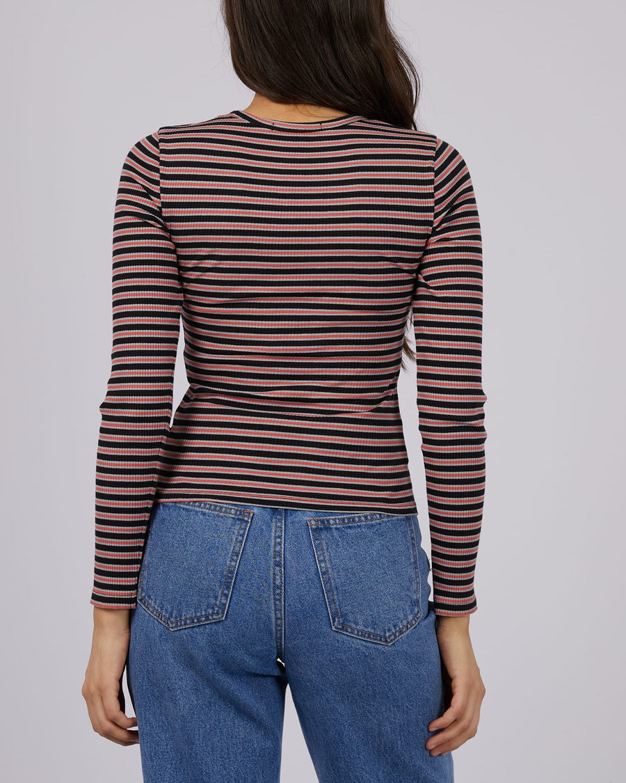 ALL ABOUT EVE L/S TEE- EVE RIB STRIPE LONG SLEEVE / BLK