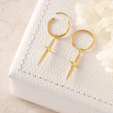 MIDSUMMER STAR EARRINGS - COSMIC DAGGER 18K GOLD SLEEPERS