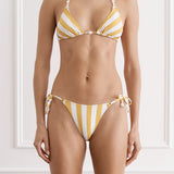 HEAVEN BIKINI - KYLIE  TIE SIDE PANT-WHITE/YELLOW