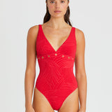 HEAVEN SWIM ONE PIECE - ROSE COCO / RED