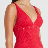 HEAVEN SWIM ONE PIECE - ROSE COCO / RED