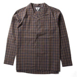 VISSLA L/S SHIRT - UNDEFINED LINES ECO L/S SHIRT / CHOCOLATE