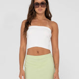 RUSTY TOP - AMELIA STRAPLESS KNIT TOP / WHITE