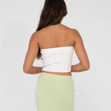 RUSTY TOP - AMELIA STRAPLESS KNIT TOP / WHITE