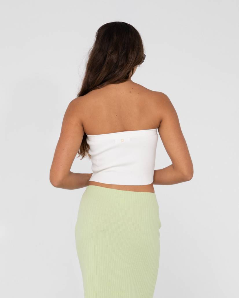 RUSTY TOP - AMELIA STRAPLESS KNIT TOP / WHITE
