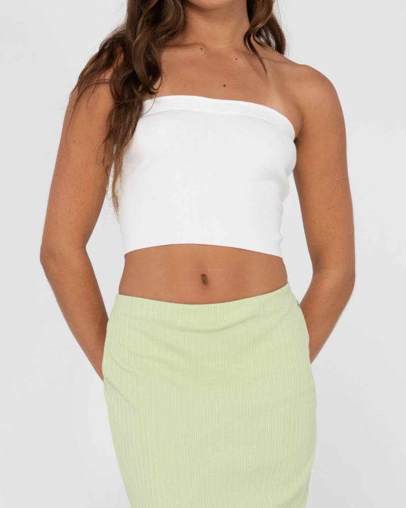 RUSTY TOP - AMELIA STRAPLESS KNIT TOP / WHITE
