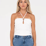 RUSTY TOP - EMMA RING SKIMMER TOP / WHITE