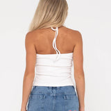 RUSTY TOP - EMMA RING SKIMMER TOP / WHITE