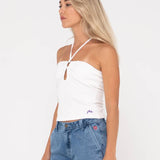 RUSTY TOP - EMMA RING SKIMMER TOP / WHITE