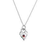 MIDSUMMER STAR NECKLASS - LOVE HEART GARNET