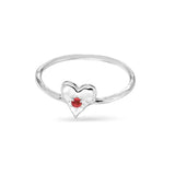 MIDSUMMER RING - LOVE HEART GARNET RING