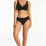 SEA LEVEL BIKINI - ESSENTIALS MID BIKINI PANT / BLACK