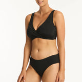 SEA LEVEL BIKINI - ESSENTIALS MID BIKINI PANT / BLACK