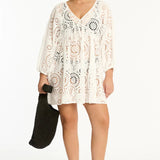SEA LEVEL - IBIZA BOHO SHORT DRESS / WHITE