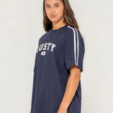 RUSTY T-SHIRT - ALL SAINT COLLEGIATE OG OVERSIZED / NAVY BLUE