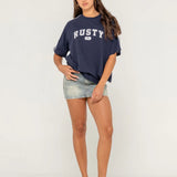 RUSTY T-SHIRT - ALL SAINT COLLEGIATE OG OVERSIZED / NAVY BLUE