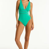 SEA LEVEL ONE PIECE - ESSENTIALS EDIT SPLICED ONE PIECE / EVERGREEN