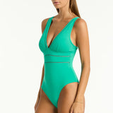 SEA LEVEL ONE PIECE - ESSENTIALS EDIT SPLICED ONE PIECE / EVERGREEN