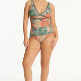 SEA LEVEL - JAVA SPLICED LONGLINE TRI TANKINI / CORAL