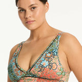 SEA LEVEL - JAVA SPLICED LONGLINE TRI TANKINI / CORAL