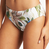 SEA LEVEL BIKINI BOTTOM - LOST PARADISE MID BIKINI PANT / WHITE