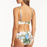 SEA LEVEL BIKINI BOTTOM - LOST PARADISE MID BIKINI PANT / WHITE