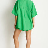 SEALEVEL OVERSHIRT - SUNSET ALOHA SHIRT / KELLY GREEN