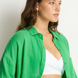 SEALEVEL OVERSHIRT - SUNSET ALOHA SHIRT / KELLY GREEN